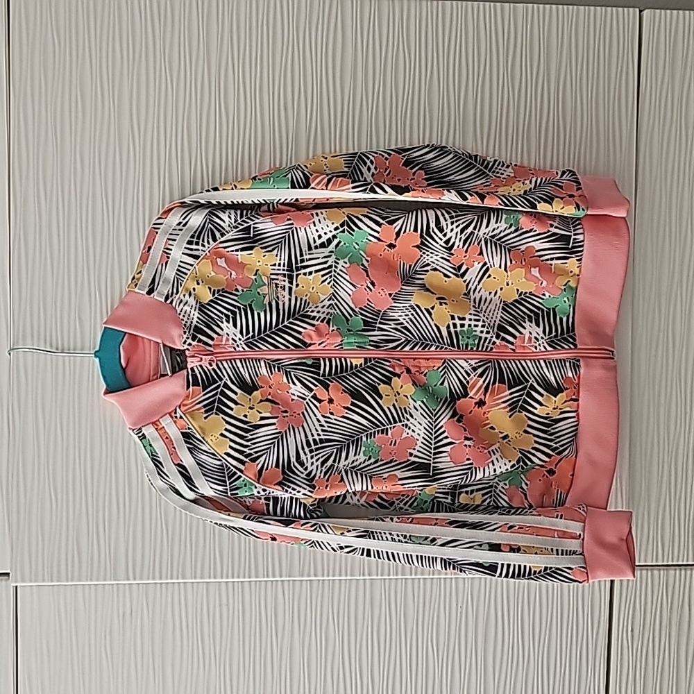 GIRLS Adidas Hawaiian Print Jacket Size 7-8